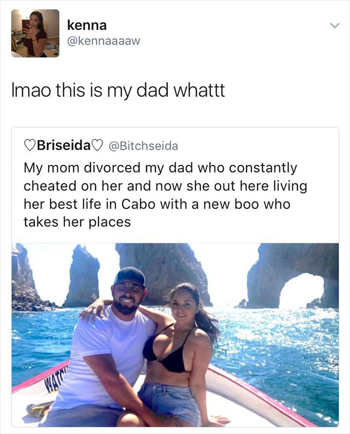 Woman Shares Photo Of Her Mom With Her New Boyfriend, Another Girl Recognizes Her Own Dad And Gets Confused