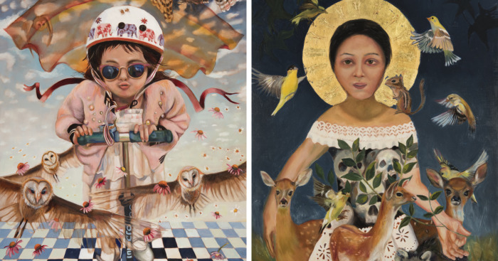 I Painted This Painting Inspired By My Granddaughter Who Once Said That When She Opened Her Mouth Owls Flew Out