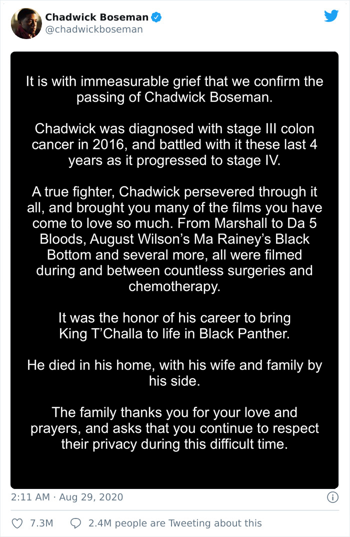 Chadwick Boseman&rsquo;s Co-Star Reveals The Last Message That He Received From Him