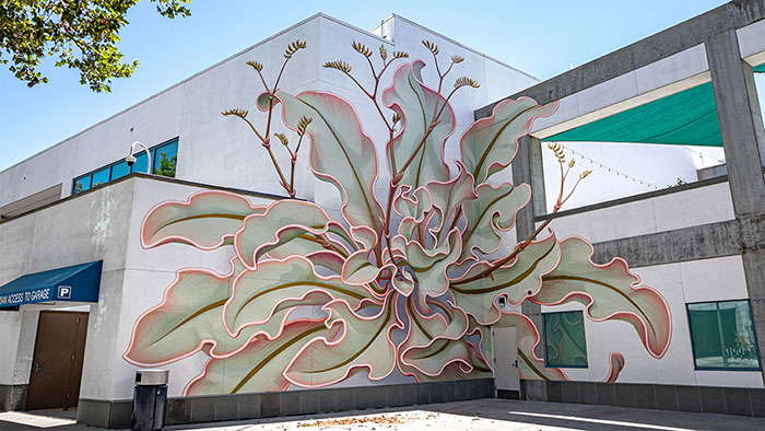 Artist Paints A Mesmerizing Flower Mural That Spreads Over 6 Surfaces Artist Paints A Mesmerizing Flower Mural That Spreads Over 6 Surfaces