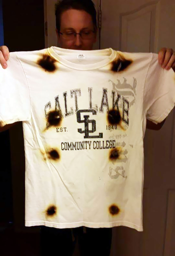 My Friend's Husband Thought He Could Microwave His Shirt To Dry It Faster