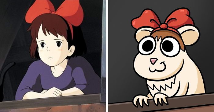 My Guinea Pig Was The Guinea Pig Of My Attempt At Redrawing 9 Studio Ghibli Characters