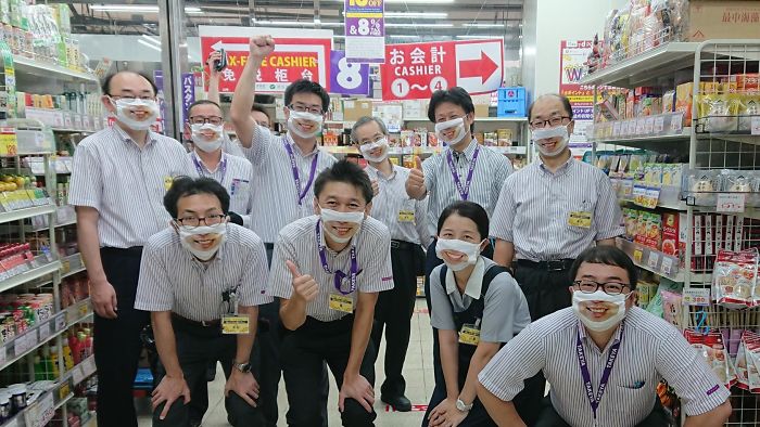 Japanese Shop Launches 'Smile Masks' To Make Customers Think That The Staff Is More Friendly