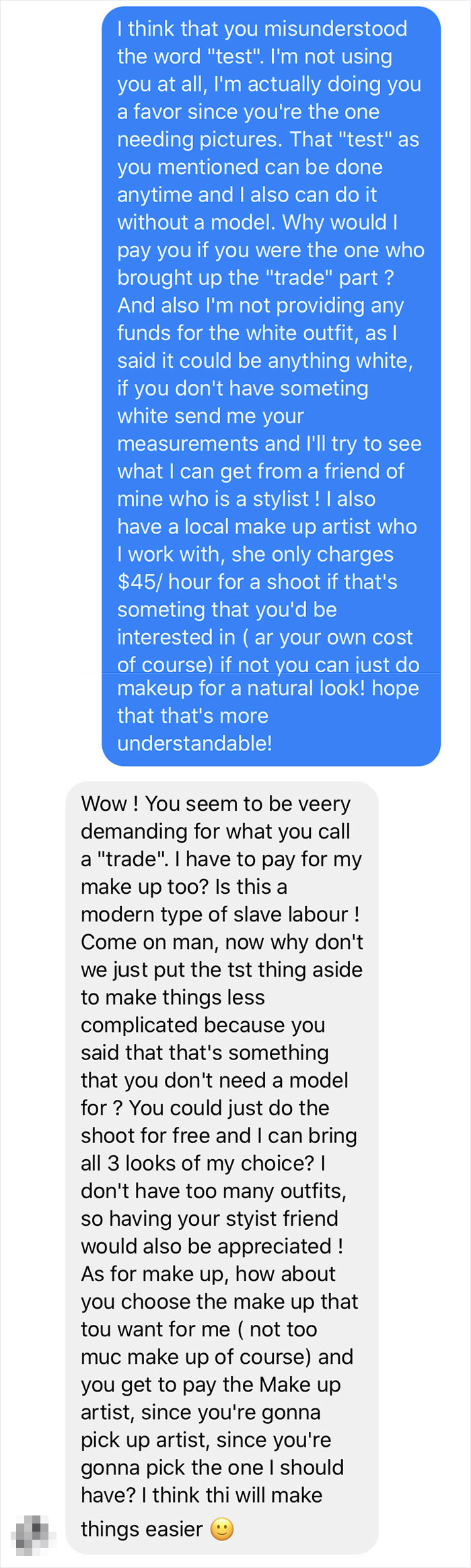 Model Haggles For A Free Photoshoot, Photographer Agrees, But This Choosing Beggar Decides It's Not Enough Model Haggles For A Free Photoshoot, Photographer Agrees, But This Choosing Beggar Decides It's Not Enough