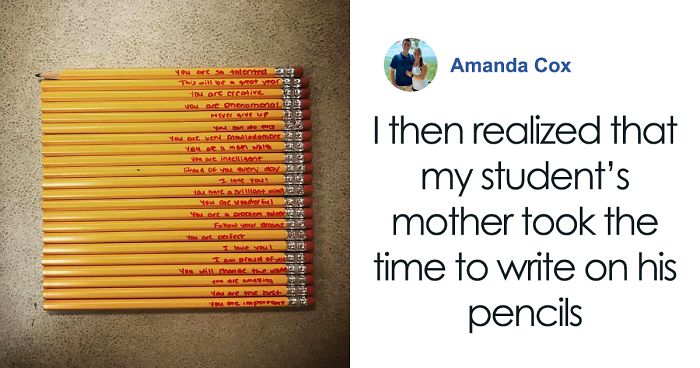“This Is Why I Teach”: Teacher Shares The Most Heartwarming Notes Student’s Mom Writes On His Pencils