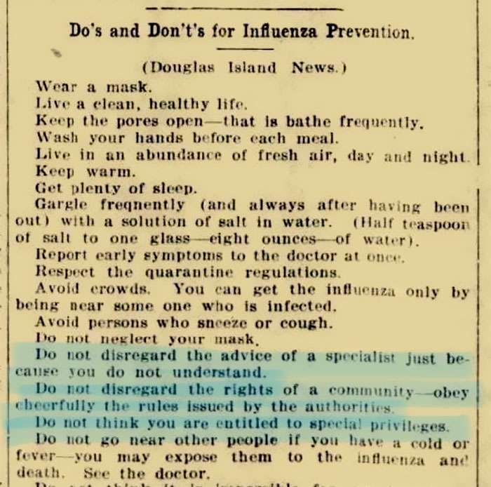 People Are Sharing "Do's And Don't's" From 1918-1920 During The Spanish Flu, It Shows How History Repeats Itself People Are Sharing "Do's And Don't's" From 1918-1920 During The Spanish Flu, It Shows How History Repeats Itself