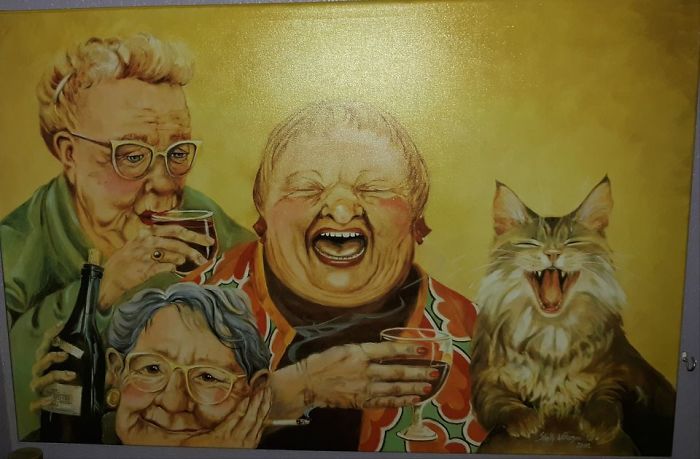 They Wanted $10 But I Haggled Them Down To $6. I Love Cats, Wine, And Old Ladies, So I Would Have Paid $10, But I Guess It Appeared I Was Hesitant