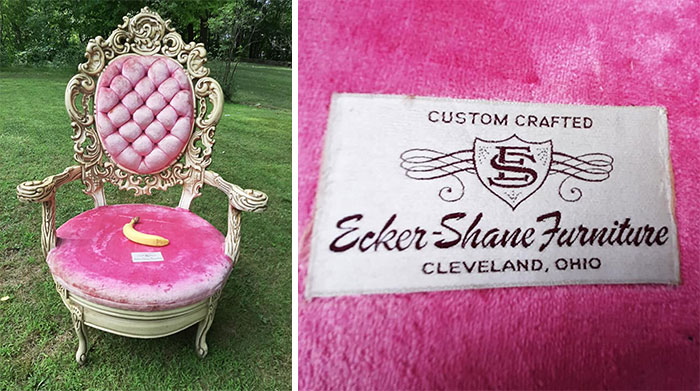 I Bought This Ridiculous Vintage Pink Swivel Princess Chair From A Seller On Facebook Marketplace. My Heart Wanted This So Bad. I Have No Idea What I'm Going To Do With It