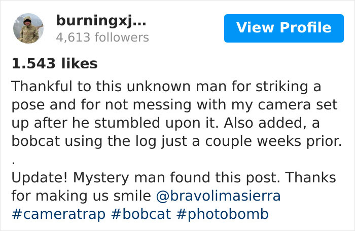 Photographer Finds A Surprise Visitor When Checking Pics On His Camera Trap Photographer Finds A Surprise Visitor When Checking Pics On His Camera Trap