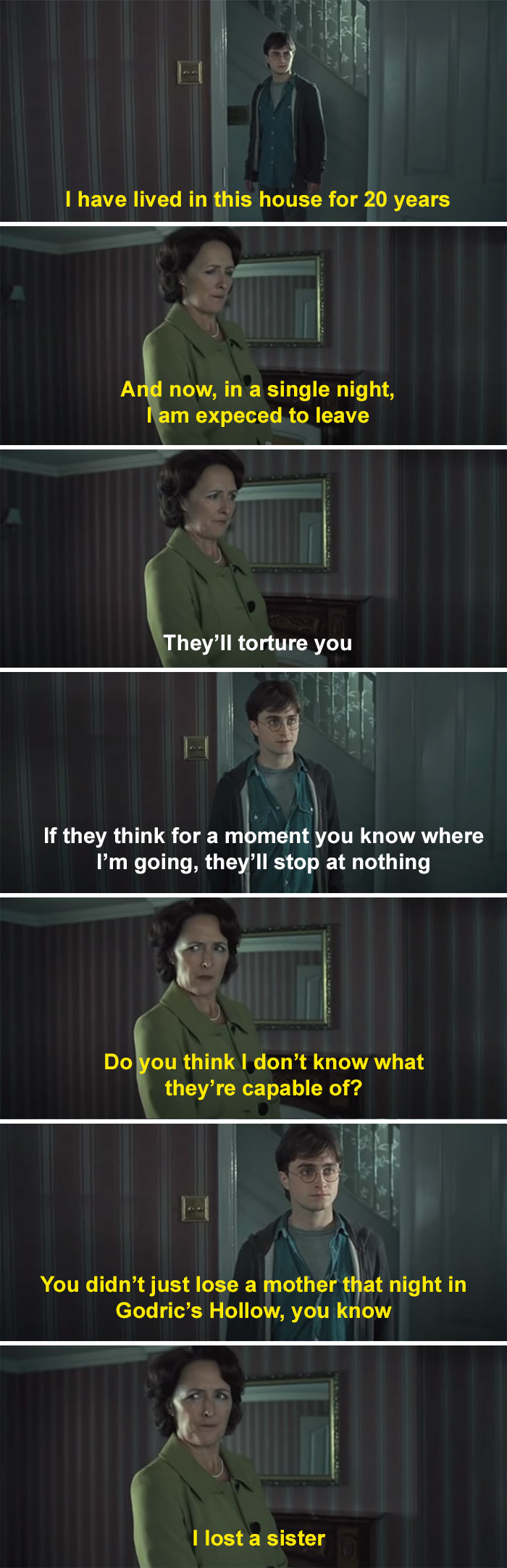 Aunt Petunia Reminds Harry She Lost A Sister