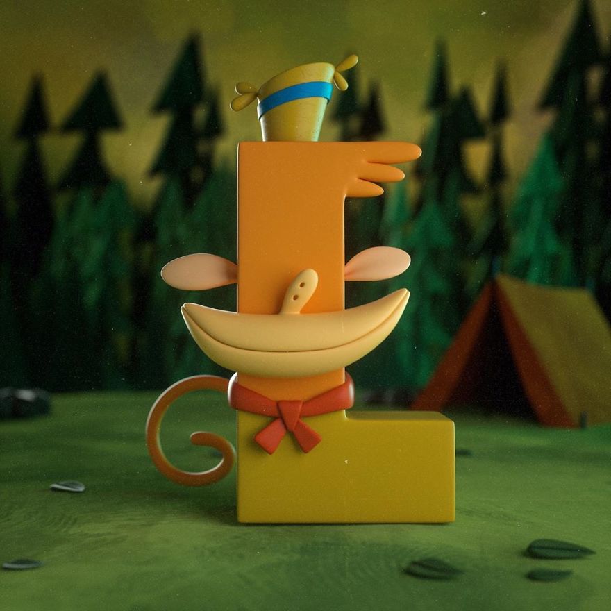 This Artist Illustrated The Alphabet Using Cartoon Characters (26 Pics)