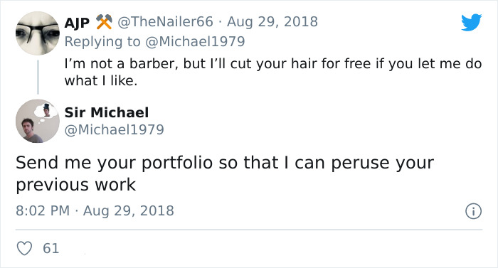 Guy Shares A Hilarious &ldquo;I&rsquo;ll Pay For Both Of Us&rdquo; Tactic On Twitter To Get Free Haircuts Where Nobody Actually Pays