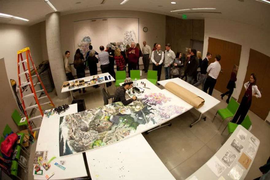 Japanese Artist Fits Entire Worlds Into His Drawings, And His Surreal Works Take Him Years (28 Pics)