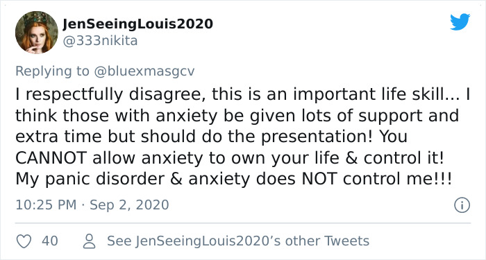 Twitter User Says Teachers Shouldn’t Force Anxious Students To Present In Front Of The Class, Sparks A Heated Discussion Twitter User Says Teachers Shouldn’t Force Anxious Students To Present In Front Of The Class, Sparks A Heated Discussion