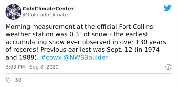 Snow Falls In Colorado Just 48 Hours After A Record Heatwave And It Proves Nothing Is Impossible In 2020 Snow Falls In Colorado Just 48 Hours After A Record Heatwave And It Proves Nothing Is Impossible In 2020