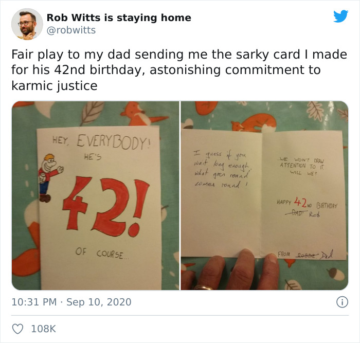 This Dad&rsquo;s Revenge Birthday Card After 28 Years Goes Viral