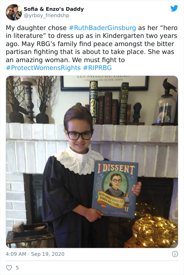 Parents Are Dressing Up Their Daughters As Ruth Bader Ginsburg Because She Was 'Everything [They] Should Strive For'