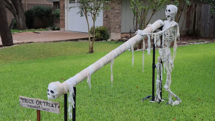 Parents Come Up With A "Candy Slide" For Safe Trick-Or-Treating This Halloween