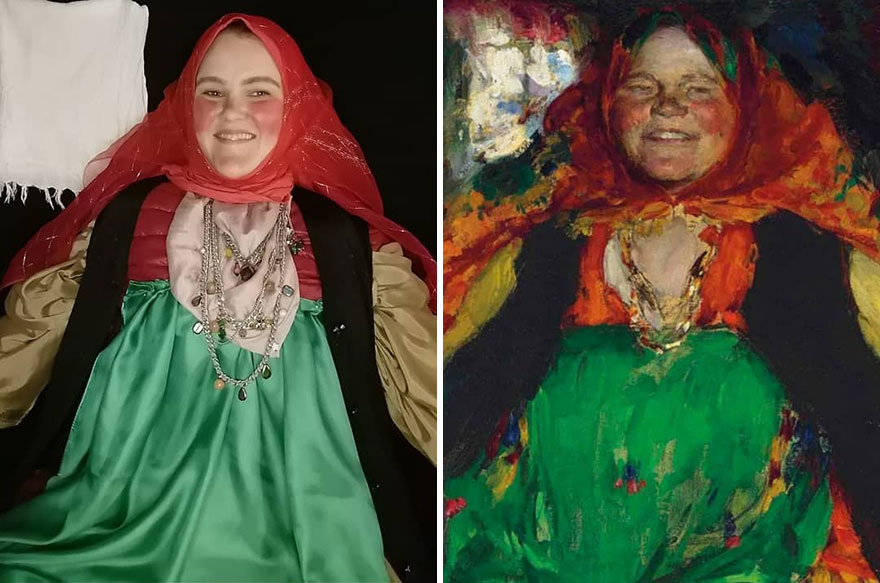 Abram Arhipov "Woman In A Green Dress" (~1900)