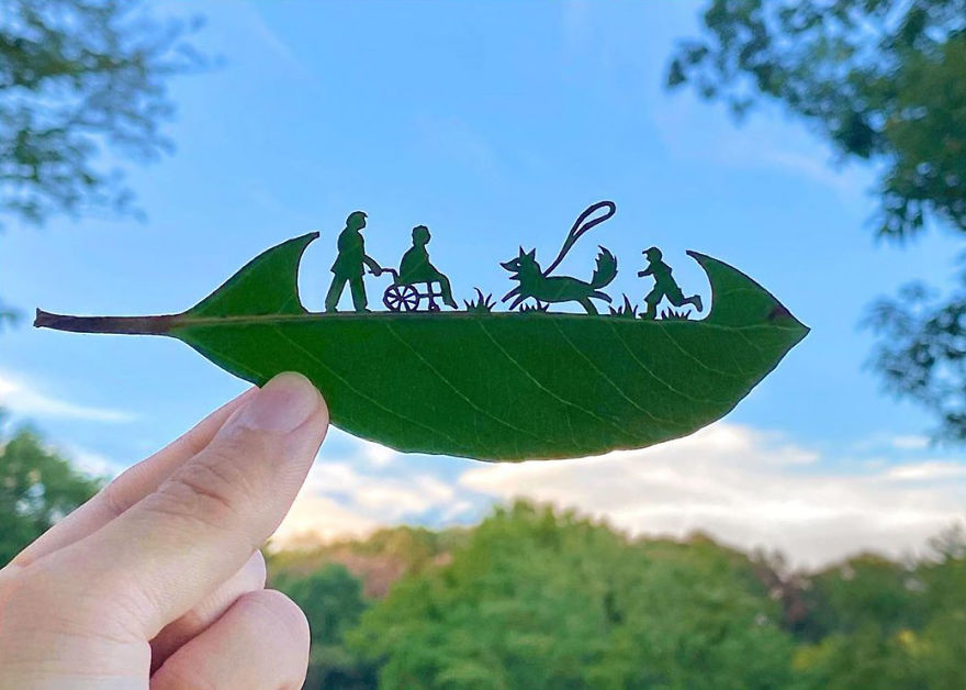 This Japanese Artist Is Going Viral With His Amazing Works Of Art Using Tree Leaves (127 Pics)