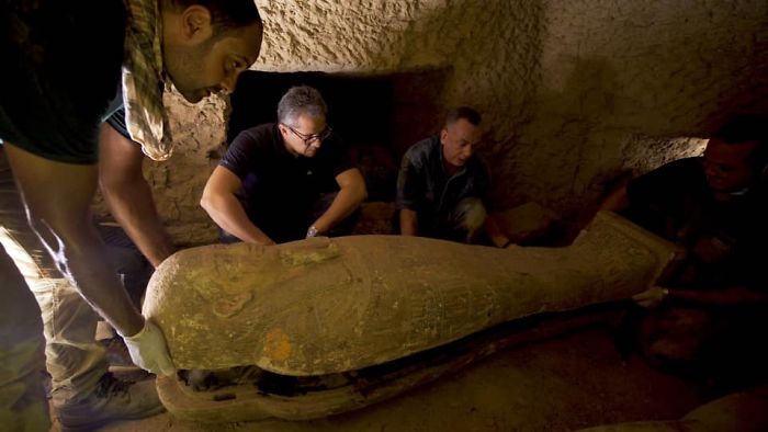 Archaeologists Unearth 13 Fully-Sealed Ancient Egyptian Coffins In Saqqara Necropolis Dating Back 2,500 Years Archaeologists Unearth 13 Fully-Sealed Ancient Egyptian Coffins In Saqqara Necropolis Dating Back 2,500 Years