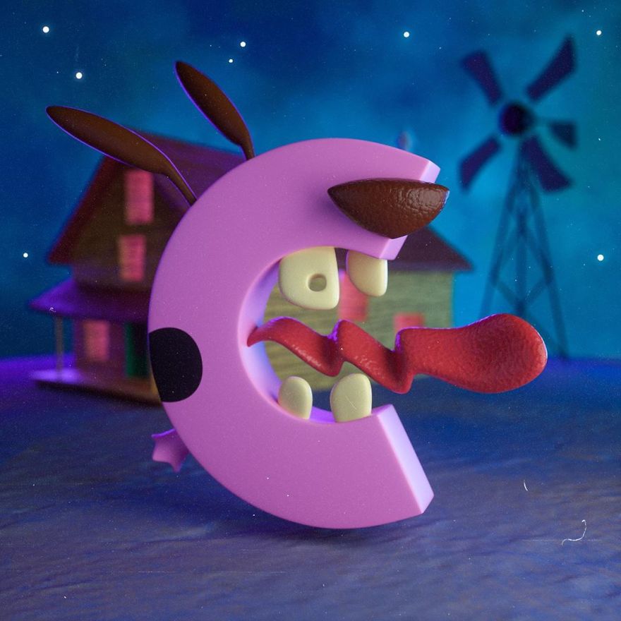 This Artist Illustrated The Alphabet Using Cartoon Characters (26 Pics)