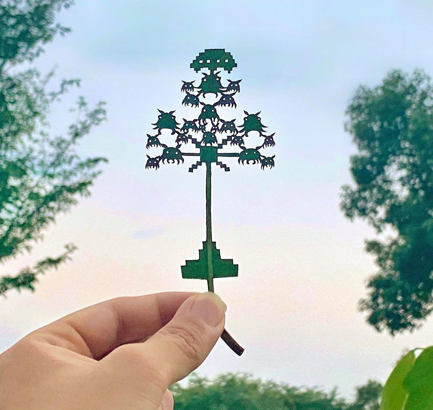 This Japanese Artist Is Going Viral With His Amazing Works Of Art Using Tree Leaves (127 Pics)