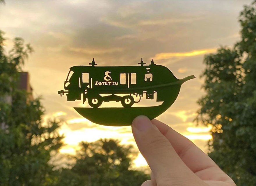 This Japanese Artist Is Going Viral With His Amazing Works Of Art Using Tree Leaves (127 Pics)