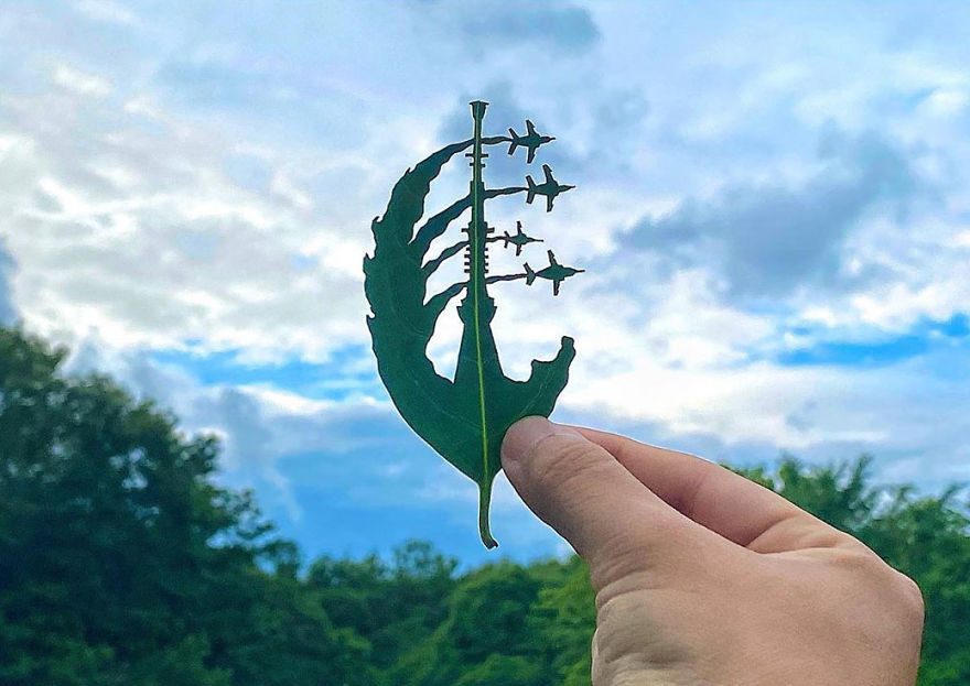 This Japanese Artist Is Going Viral With His Amazing Works Of Art Using Tree Leaves (127 Pics)