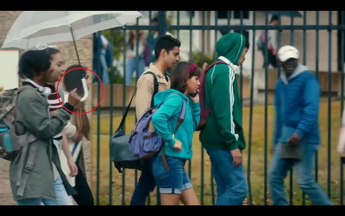 In Dora And The Lost City Of Gold (2019) One Of The Students Holds Her Umbrella By The Tip Of Its Handle, This Represents That Even Though Dora Had Left The Jungle She Was Still Surrounded By Sick Twisted Animals.