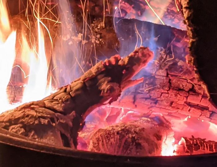 Having A "Camp Fire" In The Back Yard And This Looks Like A Dragon. A Fire Dragon