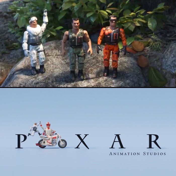 In Toy Story 4, The Combat Carl In Snow Gear Repeatedly Gets Left Hanging While The Other Two High Five. However, He Does Finally Get His High Five By Duke Caboom At The Very End Of The Film When They Both Appear In Place Of Luxo The Lamp In The Pixar Logo After The Credits