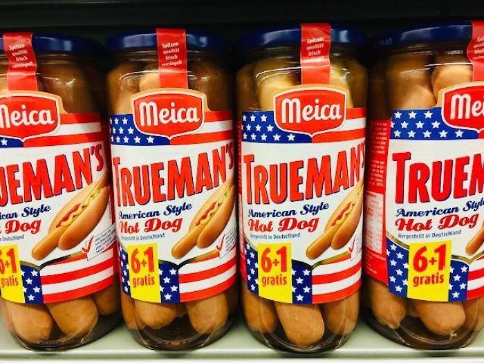 These Sausages Were Culturally Imported From Germany And Became Popular In The United States. Now They Have Been Culturally Exported Back To Germany As "American Style" Hot Dogs (Picture Is From A German Grocery Store)
