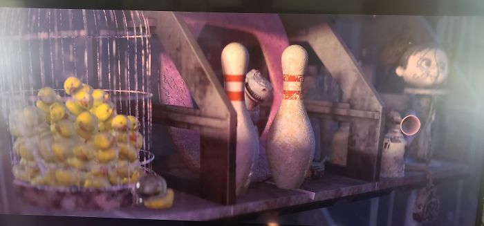 Wall-E. My 8 Year Old Noticed Rex, While Wall-E Is Organizing His Findings In His Home