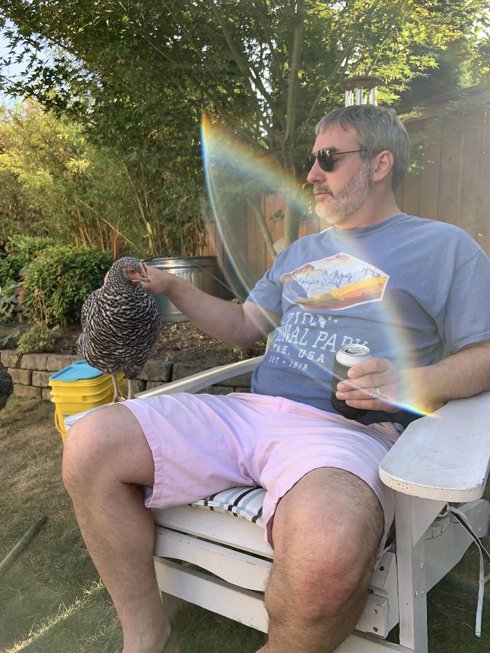 The Lens Flare Made It Look Like I Can Generate Anti-Chicken Force Fields