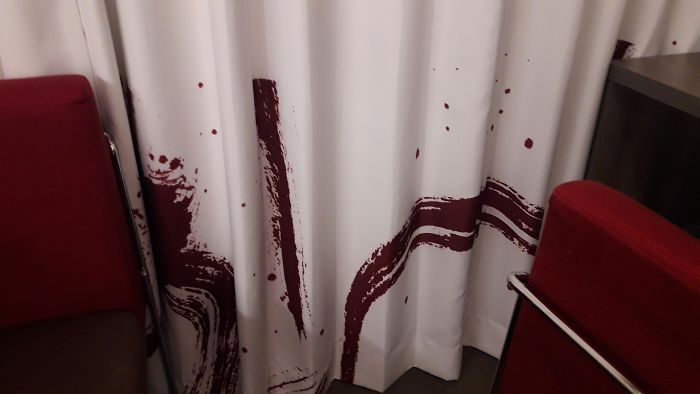 This Hotels Curtains Look Like There Is Blood On Them