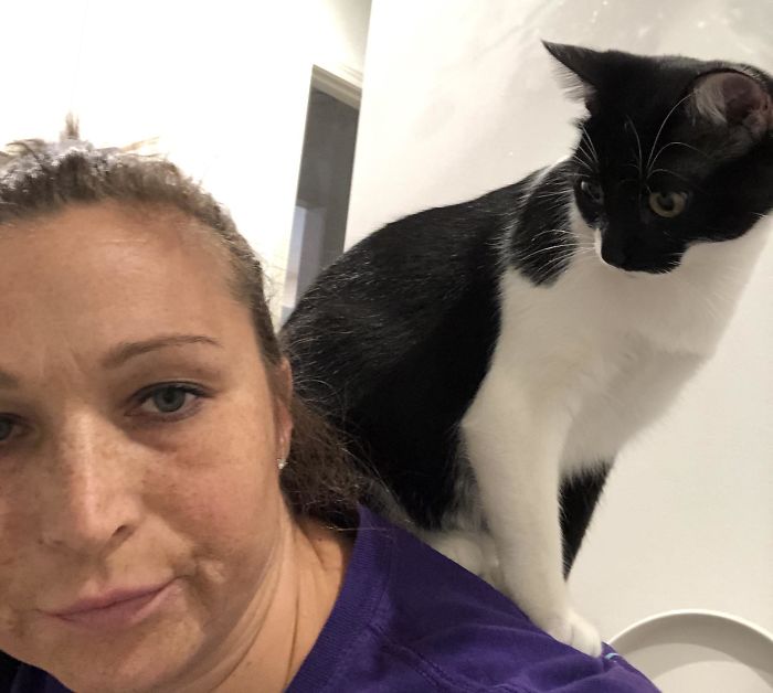 Me: Get Off My Back While I Use The Bathroom, Please. Her: You Stink