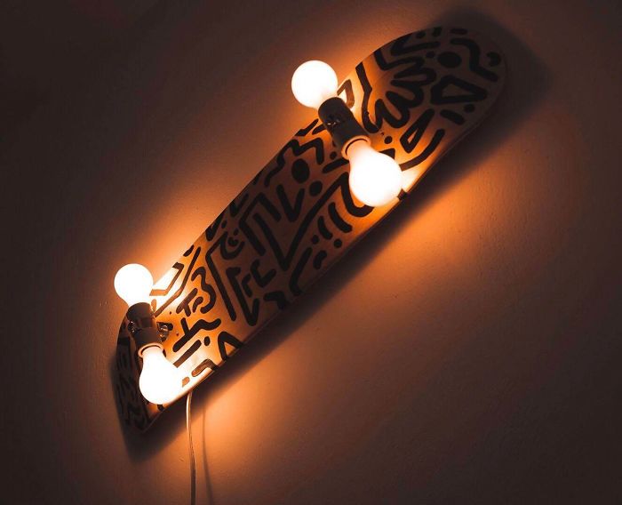 A Lamp I Made Out Of A Skateboard