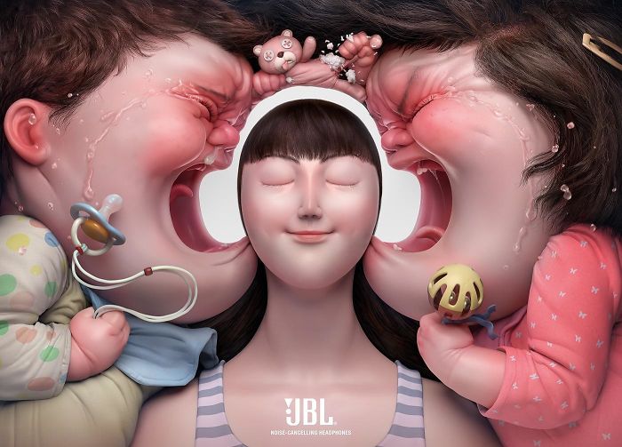Jbl’s Ad For Their Noise Canceling Headphones