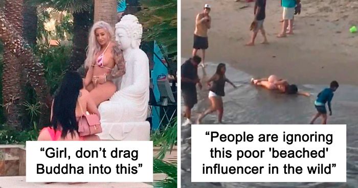 30 Times People Spotted Influencers Ridiculously Taking Pics And Submitted Evidence To This ‘Influencers In The Wild’ IG Account (New Pics)