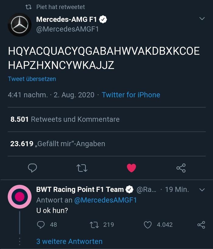 The Mercedes F1 Team After Today's Race