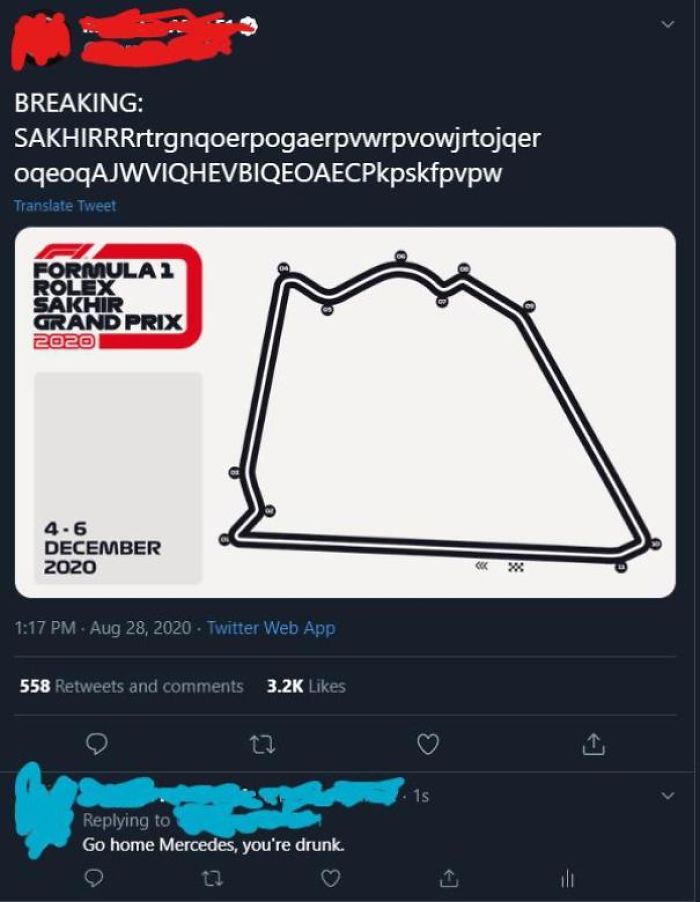 Actual Mercedes Tweet