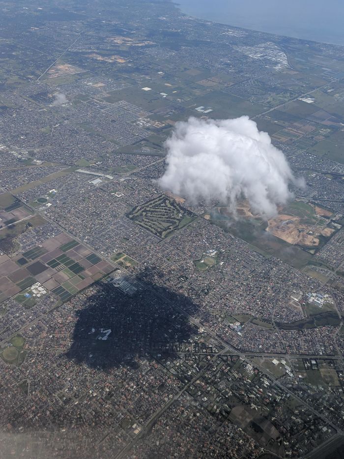 This Cloud I Photographed From A Commercial Flight That Is Creating A Massive Shadow