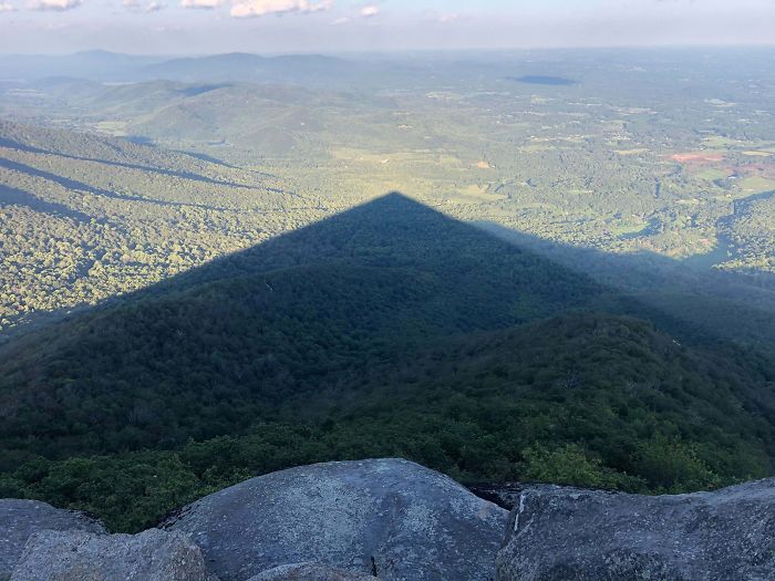 The Shadow Of “Sharptop Mt” In Virginia Is Very Sharp!
