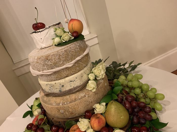 The Wedding I Am At Has A Cheesecake. A Cake Actually Made Of Cheese