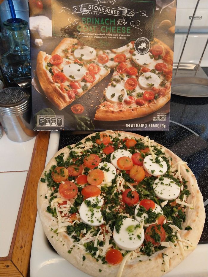 Good Job Aldi Pizza. Looks Better Than The Photo On The Box. It Was Amazing