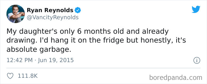 When Ryan Reynolds Absolutely 'Destroyed' His 6-Month-Old Daughter’s Art Skills