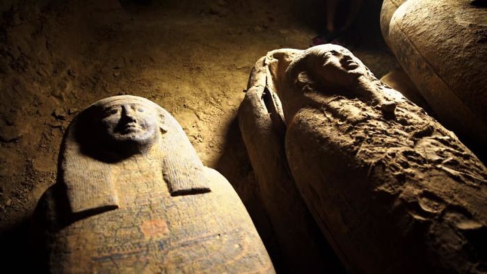 Archaeologists Unearth 13 Fully-Sealed Ancient Egyptian Coffins In Saqqara Necropolis Dating Back 2,500 Years Archaeologists Unearth 13 Fully-Sealed Ancient Egyptian Coffins In Saqqara Necropolis Dating Back 2,500 Years