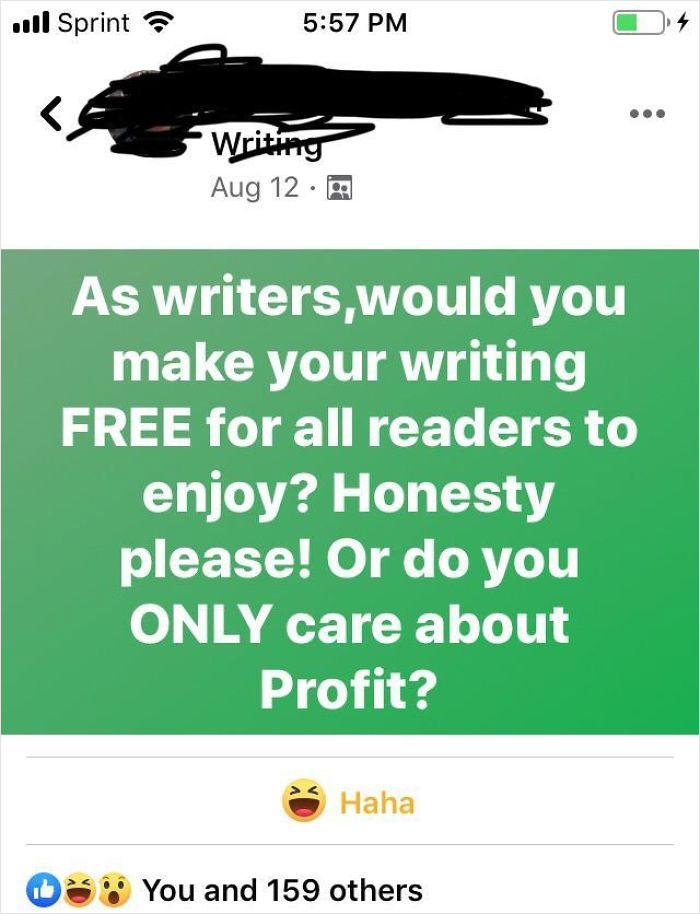 He Then Went On To Tell Us The Future Of Digital Media Should Be Free, And That We Are All Greedy. God Forbid Authors Be Paid For Their Hard Work