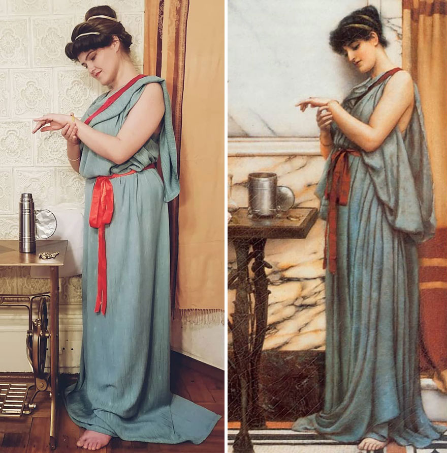John William Godward "His Birthday Gift" (1889)